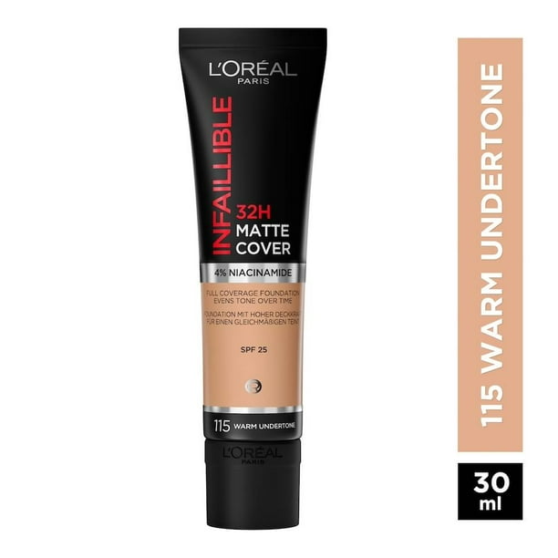 Base de maquillaje líquido L'Oréal Infallible 32h matte cover 115 warm undertone 30 ml