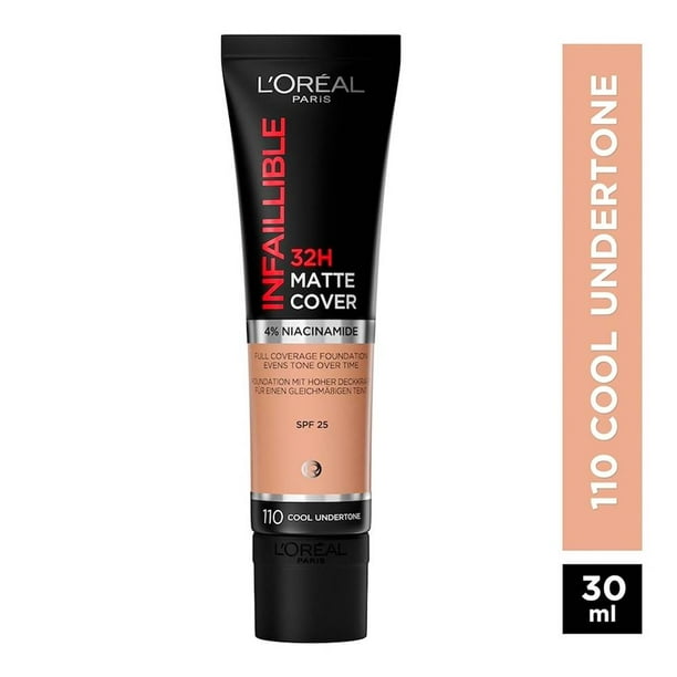 Base de maquillaje líquido L'Oréal Infallible 32h matte cover 110 cool undertone 30 ml