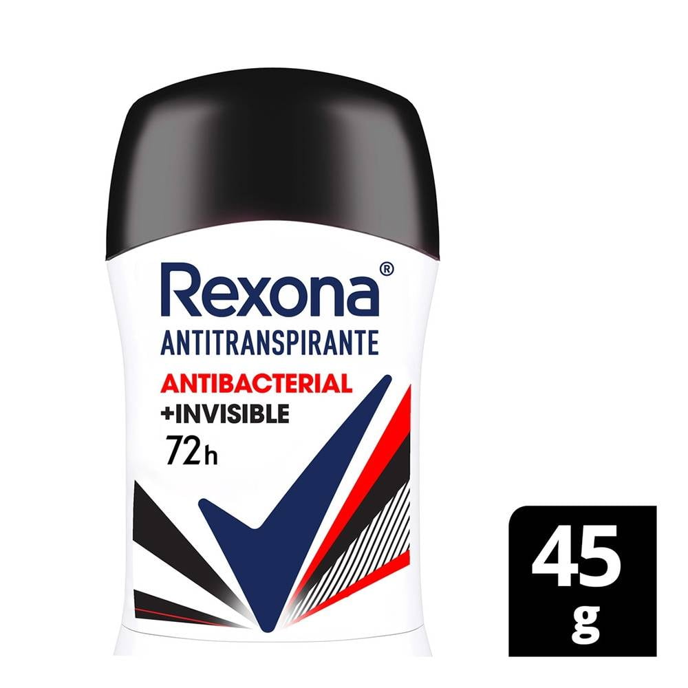 Antitranspirante Rexona antibacterial + invisible en barra para dama 45 ...