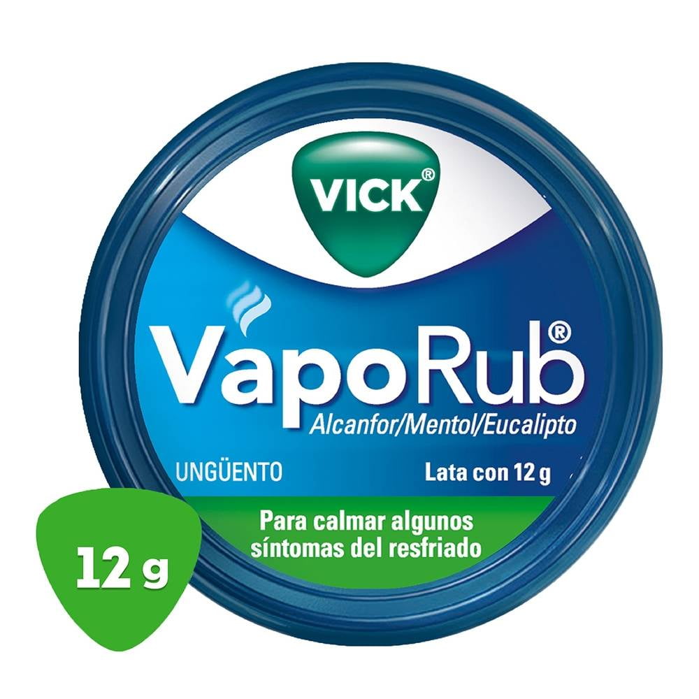 Ungüento Vick VapoRub para calmar algunos síntomas del resfriado 12 g