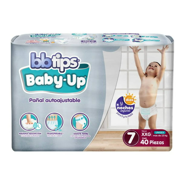 Pañales Bbtips Baby-Up talla 7 XX grande unisex 40 pzas