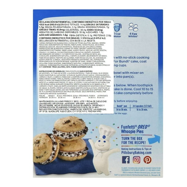 Mezcla para preparar pastel Pillsbury Oreo Vanilla Funfetti 432 g | Walmart