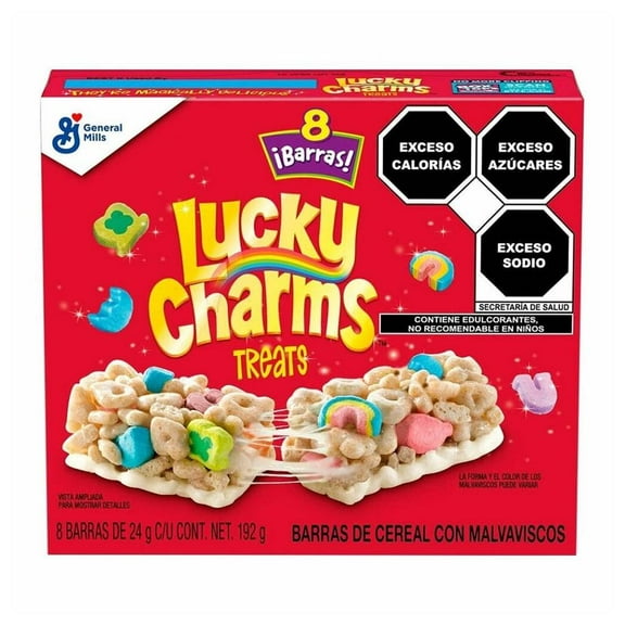 Barras de cereal Lucky Charms con malvaviscos 8 pz