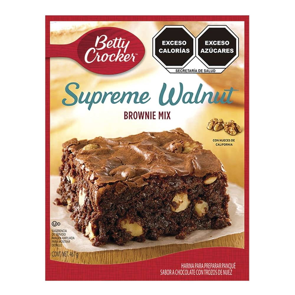 Harina para preparar brownie Betty Crocker supreme walnut con trozos de  nuez 467 g | Walmart