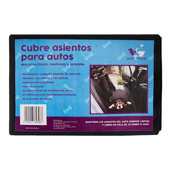 Cubre Asientos para Auto Pets & More para Mascotas Chicas Medianas y Grandes 1 pza