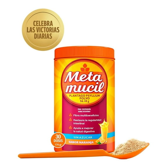 Fibra natural Metamucil sabor naranja 174 g - 30 dosis