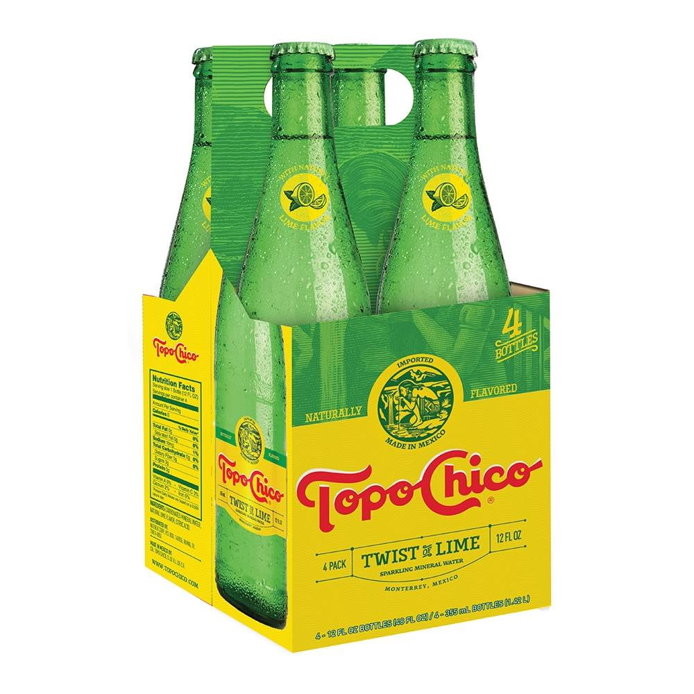 Agua mineral Topo Chico twist de limón 4 botellas de 355 ml c/u | Walmart