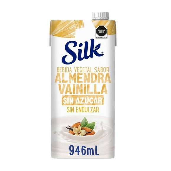 Bebida vegetal Silk sabor almendra con vainilla sin azúcar 946 ml