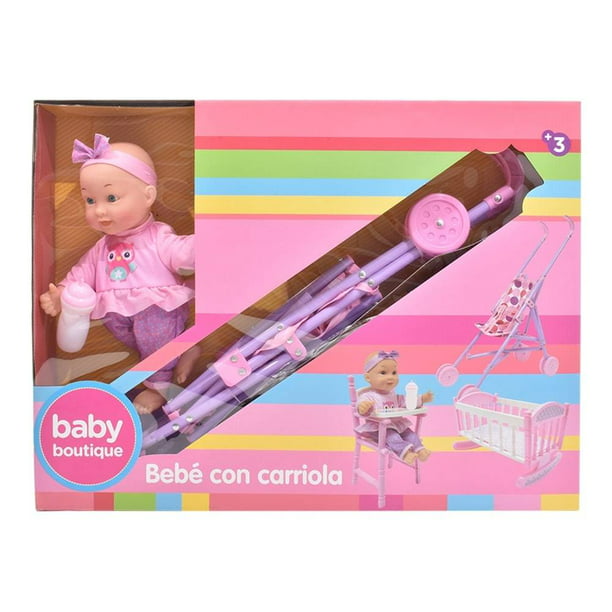 Muñeca Baby Born The Baby Shop accesorios, carriola y cuna