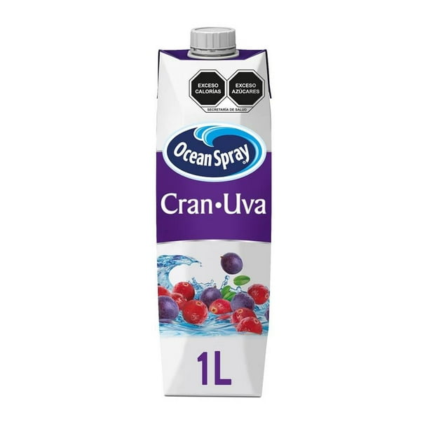 Bebida carbonatada de Ocean Spray sabor arándano y uva de 1 litro