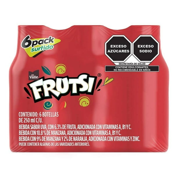 Bebida Frutsi varios sabores 6 pack de 250 ml c/u