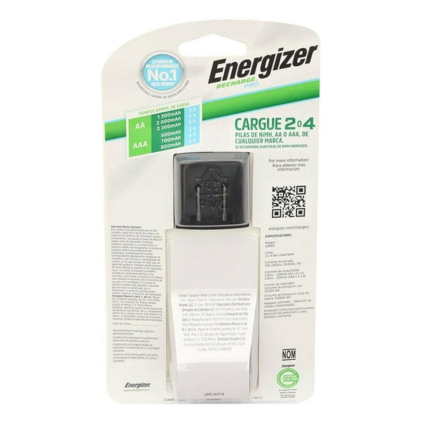 Energizer - Cargador de batería recargable AA y AAA (recarga Pro) con 4  pilas recargables AA NiMH