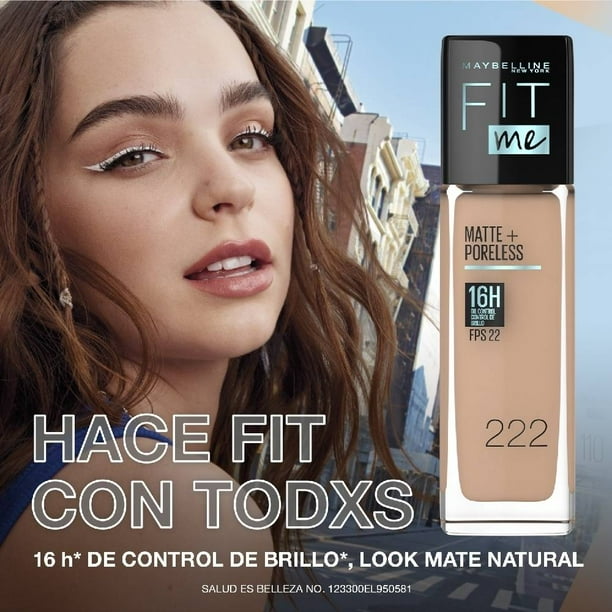 Base de Maquillaje Líquida Maybelline Fit Me Matte + Poreless 102 Fair  Porcelain