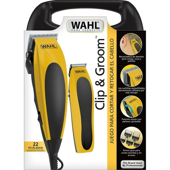 Kit para Cortar el Cabello Wahl Clip & Gromm 22 Pzas