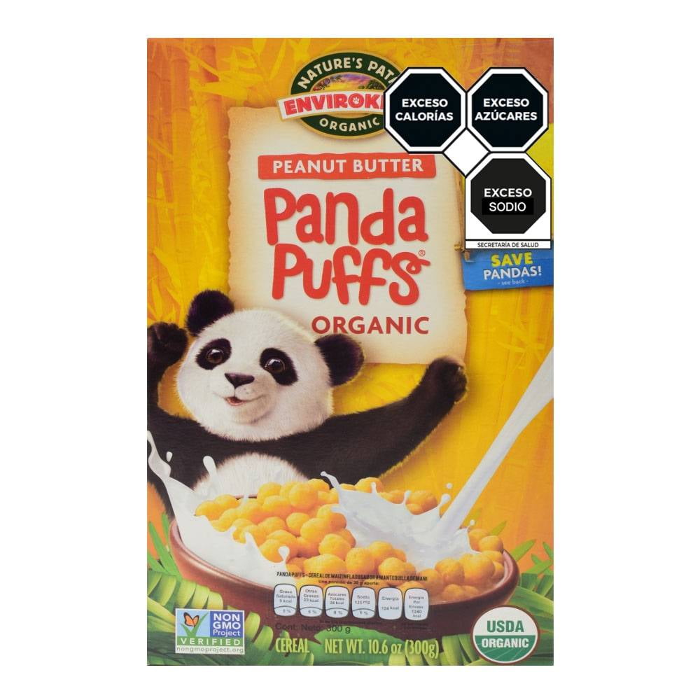 Cereal nature's path organic envirokidz panda puffs crema de cacahuate 300 g