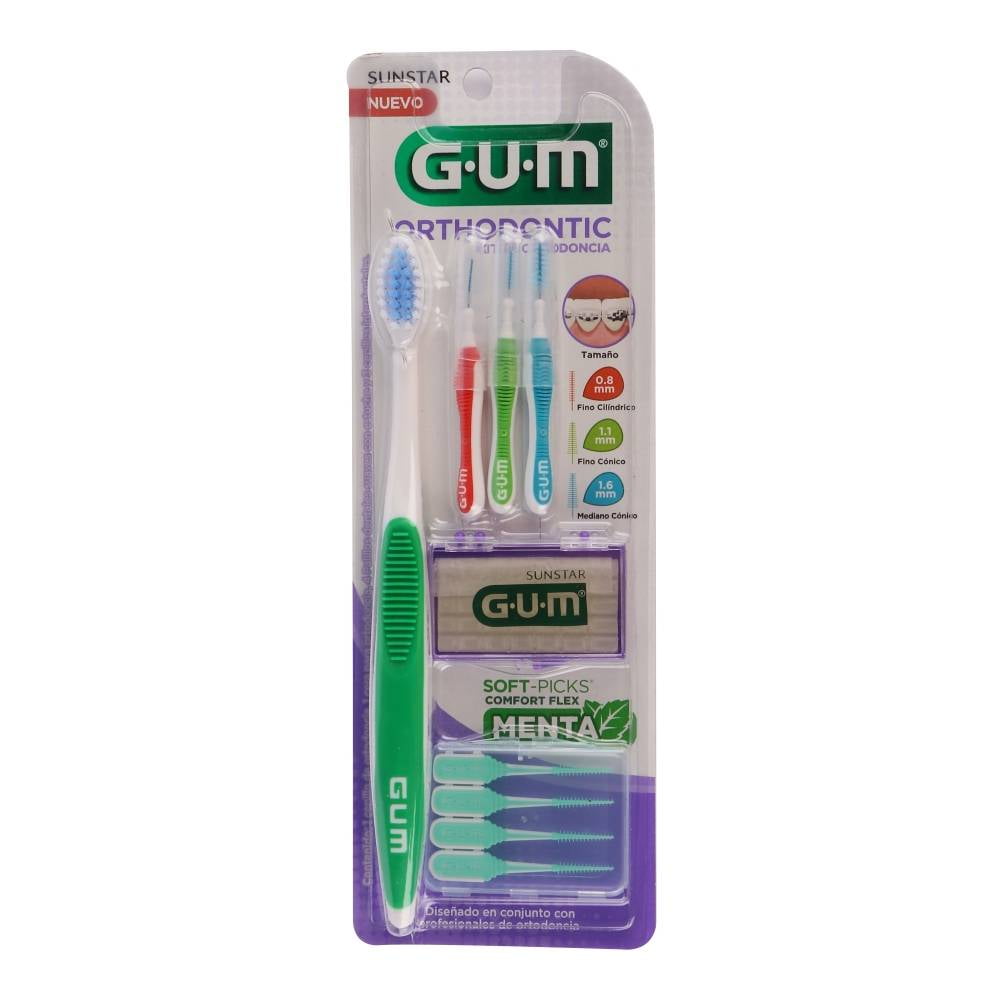 EvaGO Kit de cuidado de ortodoncia portátil Kit de cepillo de dientes de  ortodoncia Kit de cuidado bucal de viaje (8 unids/juego)- Verde