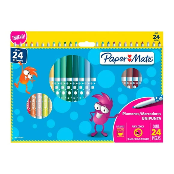 plumones unipunta paper mate 24 piezas