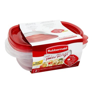 Contenedor de almacenamiento de alimentos Rubbermaid Easy Find, con tapa,  plástico sin BPA, 5 recipientes, 7 tazas, 2, Rojo