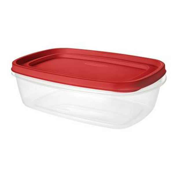 Contenedor de almacenamiento de alimentos Rubbermaid Easy Find, con tapa,  plástico sin BPA, 5 recipientes, 7 tazas, 2, Rojo