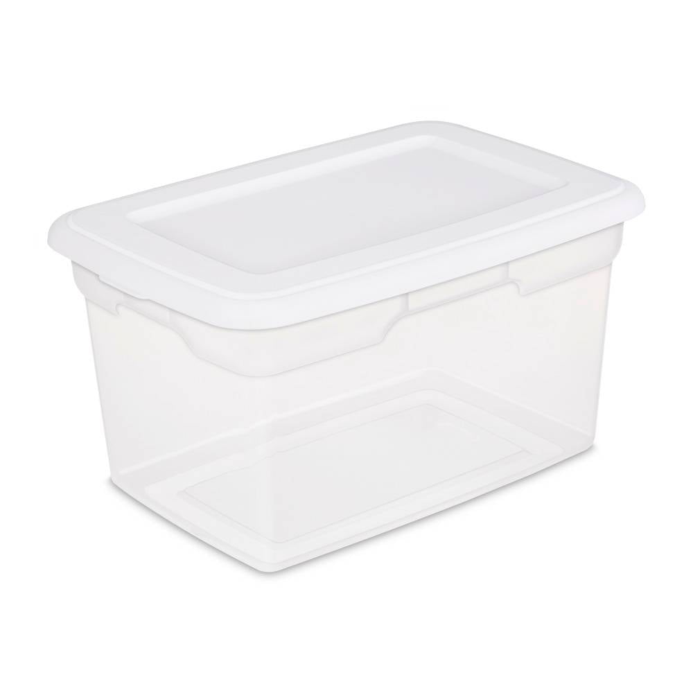 Pack de 2 Cajas Organizadoras con Tapa, Plastico, Diseño Transpirable (19  litros, Blanca)