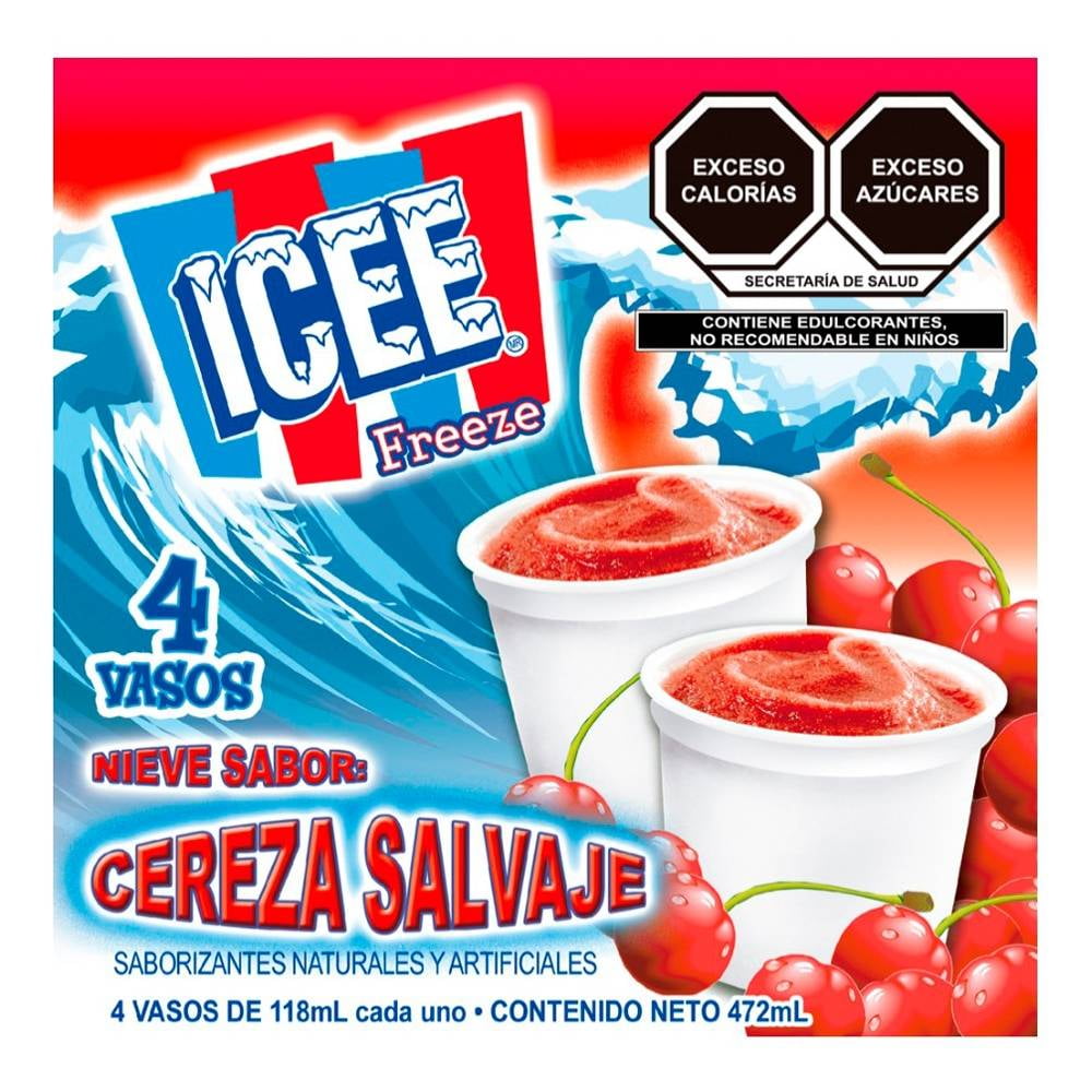 Nieve Icee Freeze Sabor Cereza Salvaje 4 Pzas De 118 Ml Cu Walmart 6726