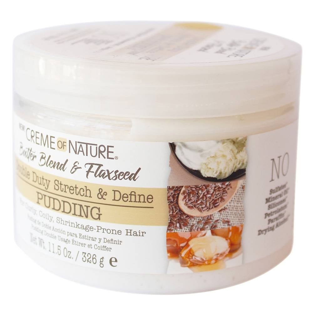 Pudding para peinar Creme of Nature Butter Blend & Flaxseed Double Duty  Stretch & Define pudding 326 g