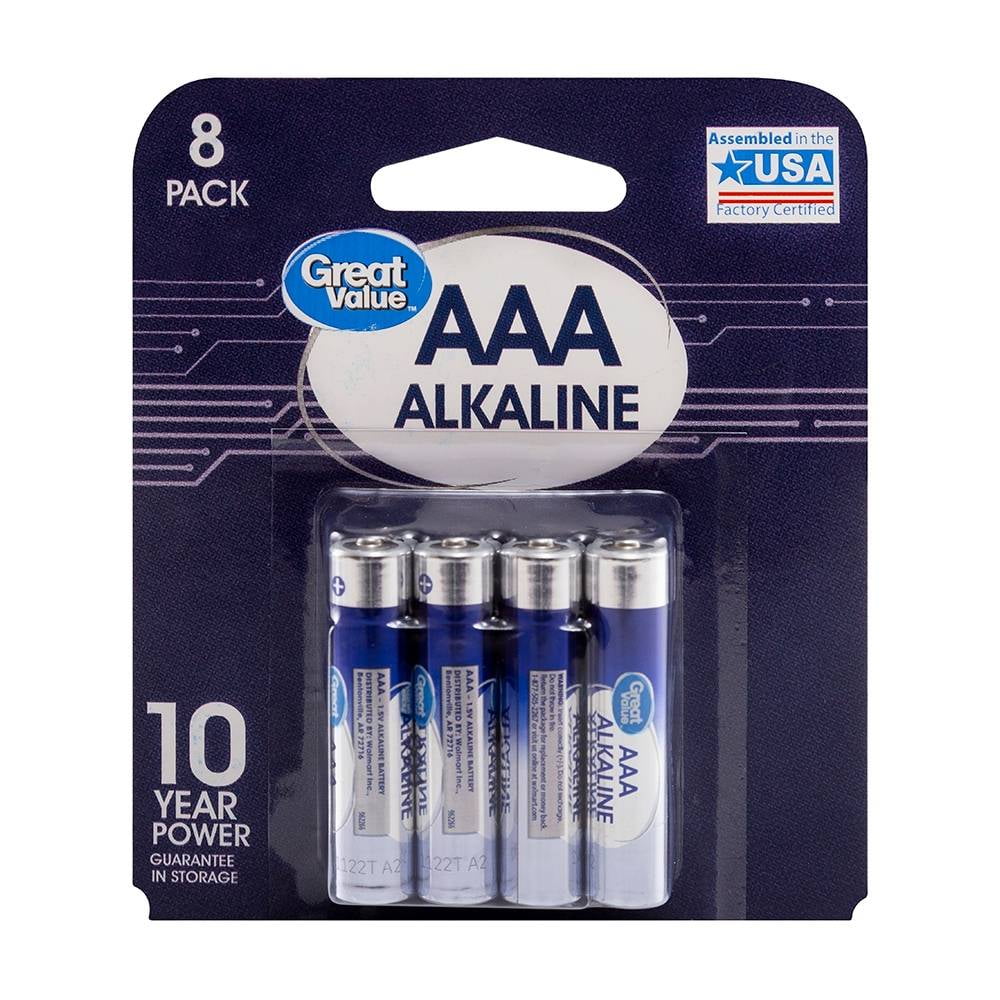 Basics 8 Pack AAA Baterías alcalinas de alto rendimiento, vida útil  de 10 años, paquete de valor fácil de abrir