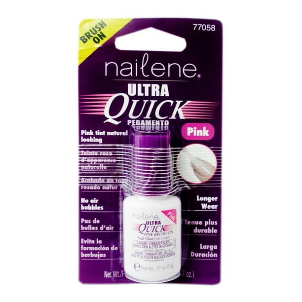 Pegamento para uñas postizas Nailene ultra quick brush on pink 5 g