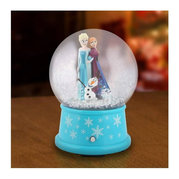 Bola de Nieve de Cristal Navideña Elsa y Anna Frozen de Poliresina