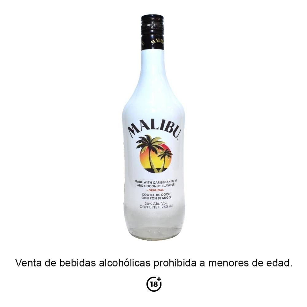 Coctel de Coco Malibu con Ron Blanco 750 ml | Walmart