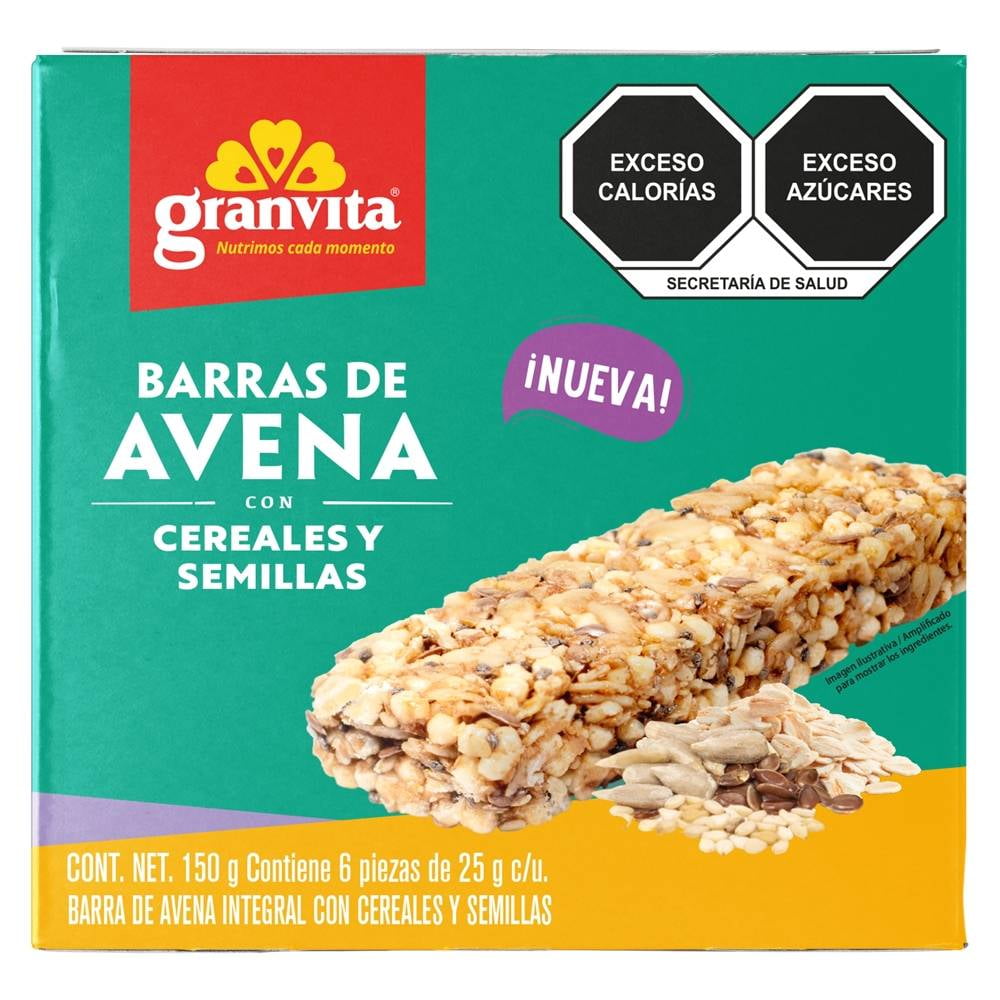 Barra De Avena Granvita Con Semillas Y Cereales 6 Piezas De 25 G Cu Walmart 8435