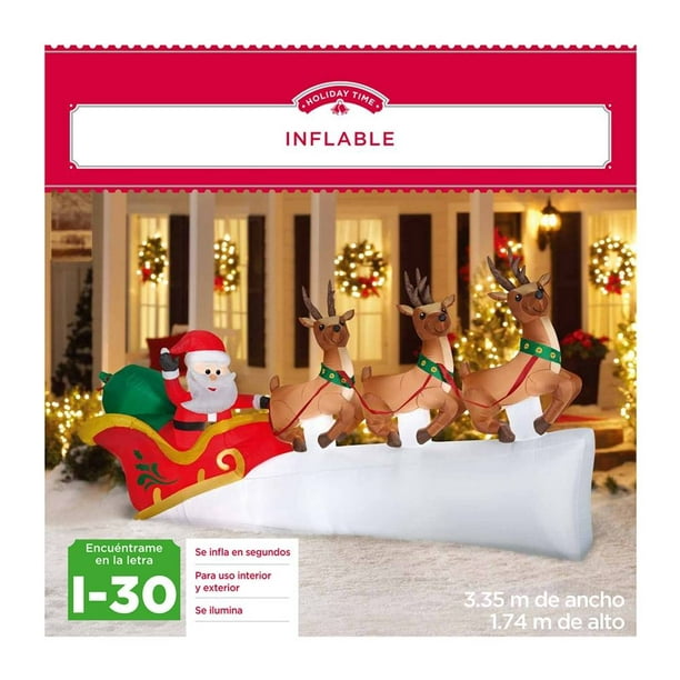 Inflable Holiday Time Santa | Walmart