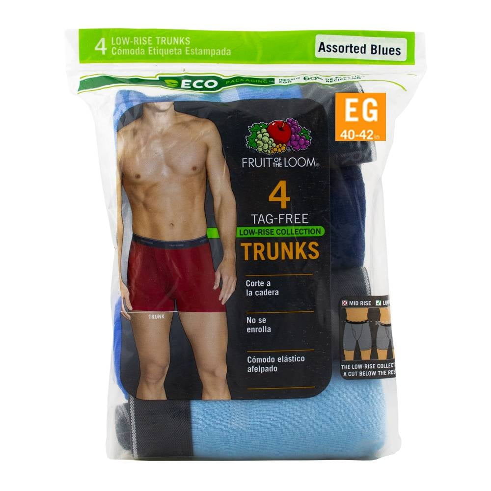 B xer Fruit of the Loom para Hombre Trunk Tonos Azules 4 Piezas