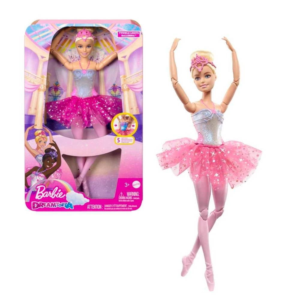 Muñeca Barbie Bailarina Luces Brillantes Tutú Rosa