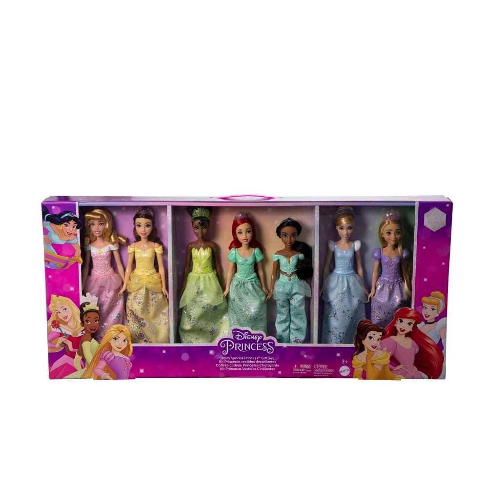 Muñeca de Colección MATTEL Princesa Kit 7 Princesas Vestidos Centellantes Walmart