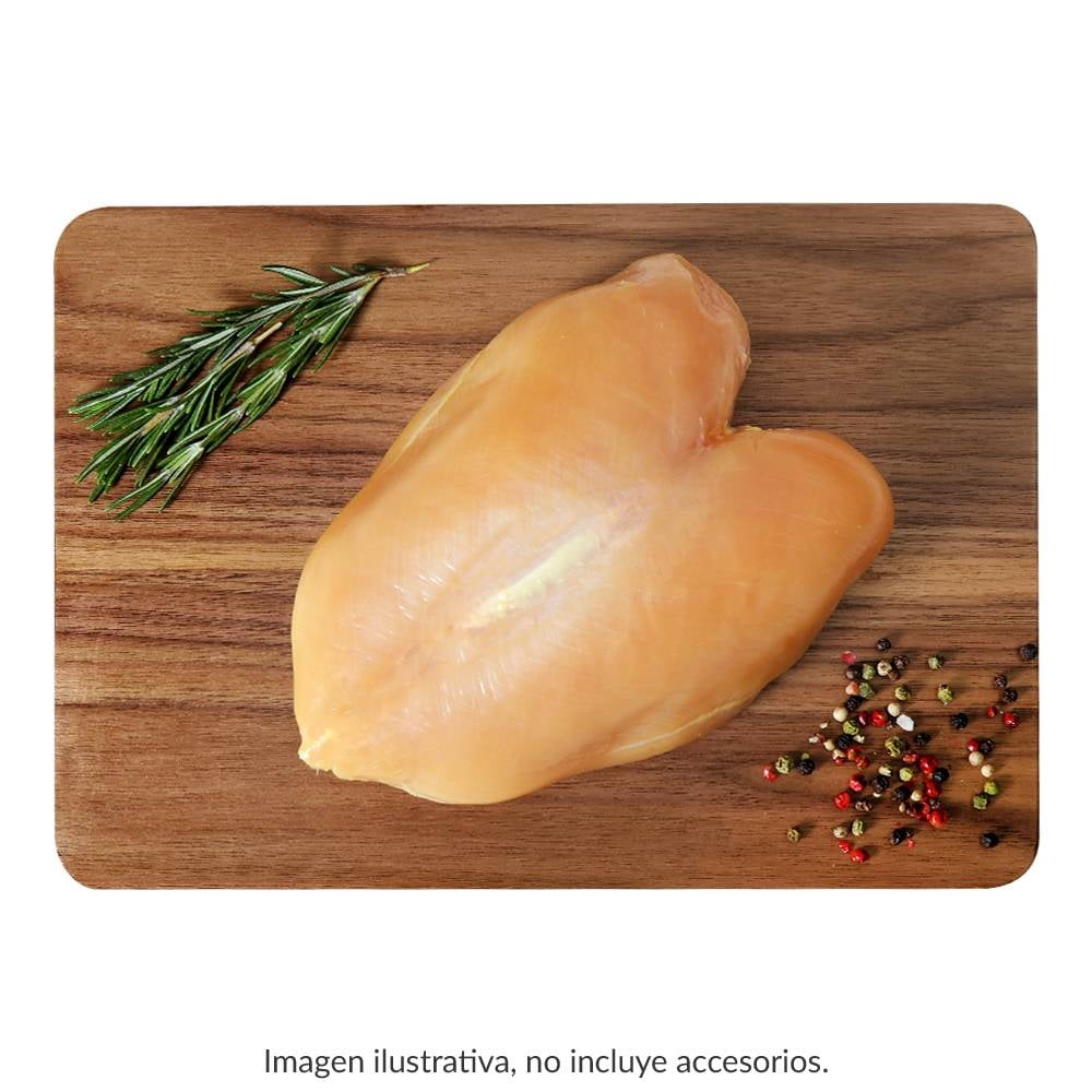 Pechuga de pollo con hueso y sin piel 800 g aprox | Walmart