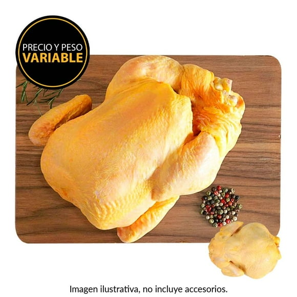 Pollo entero sin cortar por kg  peso aprox por pieza 2.1 kg