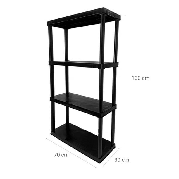 Maison Exclusive Estante de almacenaje 4 niveles negro plástico  183x30,5x130 cm