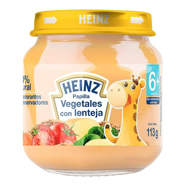 Heinz Papilla Para Bebé, Sabor Vegetales Y Lentejas, Paquete de 12