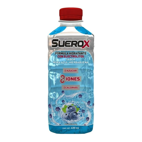 Bebida hidratante Suerox mora azul-hierbabuena 0 azúcar 630 ml