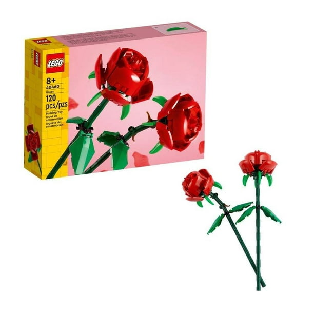 LEGO - 4x Flor Arbusto Rojo y Rosa - Parche de Jardín Granja Cerezos Flor  Plantas Ciudad