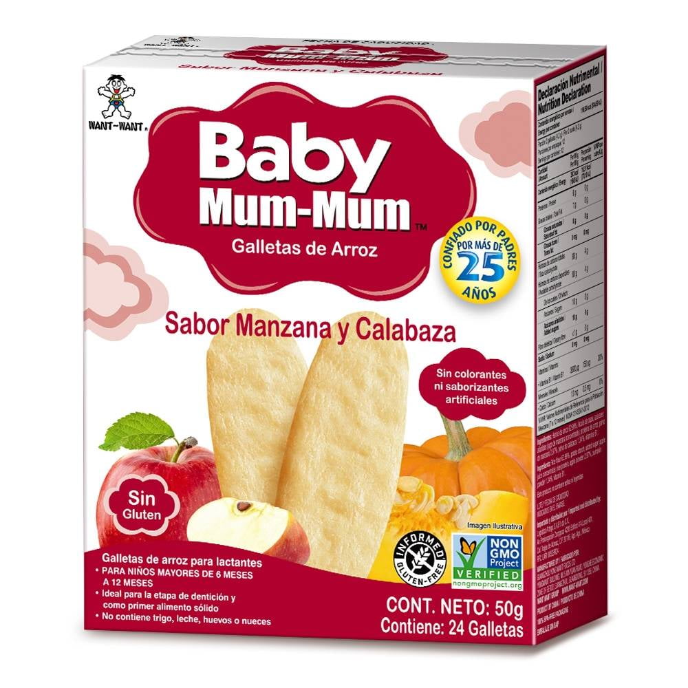 Galletas Baby Mum Mum sabor manzana zapallo - Ama Time