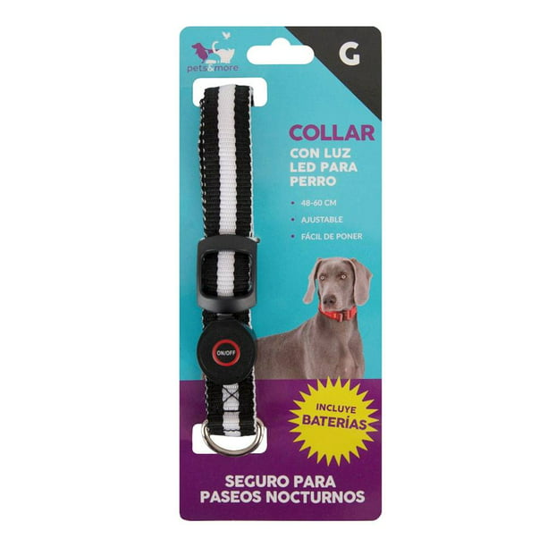 Collar de perro con luz LED de alta visibilidad, azul, pequeño - VIRTUAL  MUEBLES