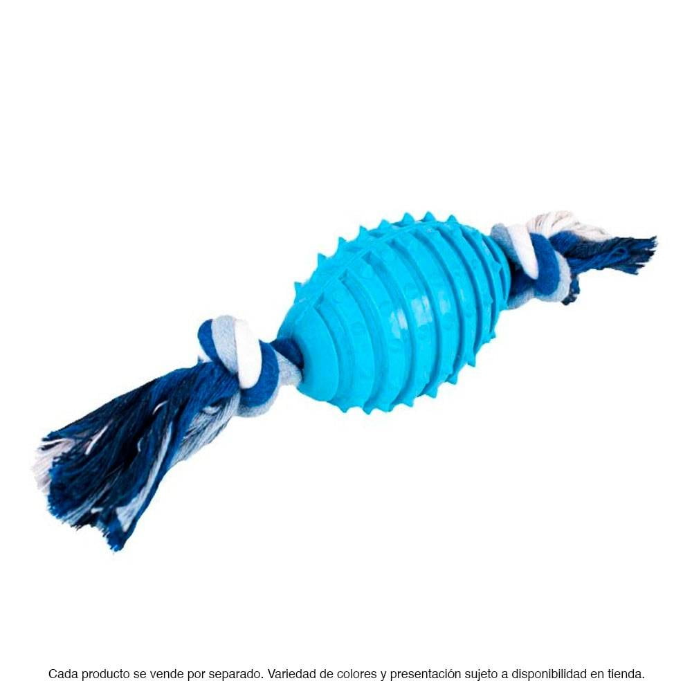 Juguete para Perro Pets&More Pelota con Cuerda y Nudo Varios Colores 1 Pza