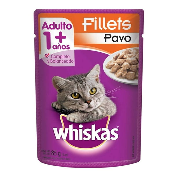 Whiskas Alimento para Gato Adulto, Filetes de Pavo, 85 g