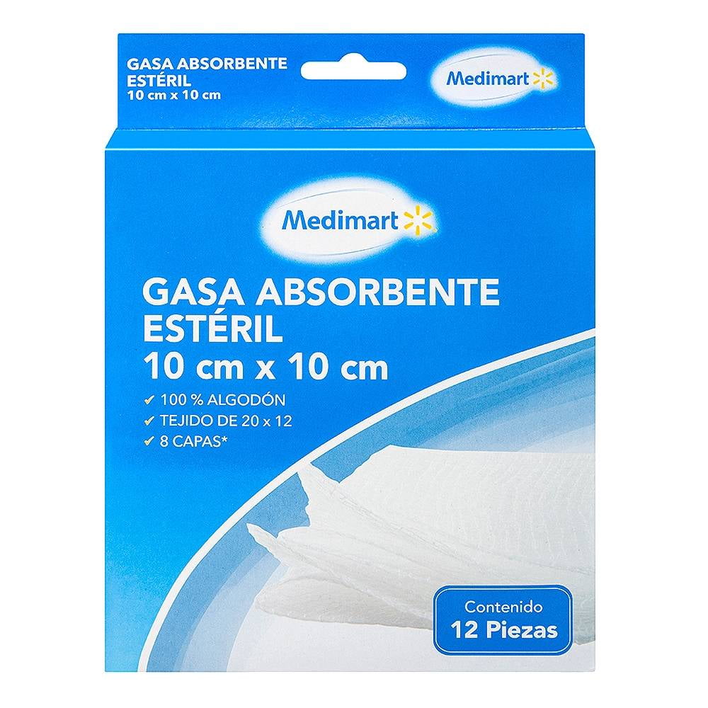 Gasa Medimart absorbente estéril 7.5 cm x 5 cm 12 pzas
