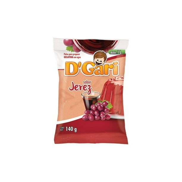 Polvo para gelatina de agua D'Gari sabor jerez 140 g