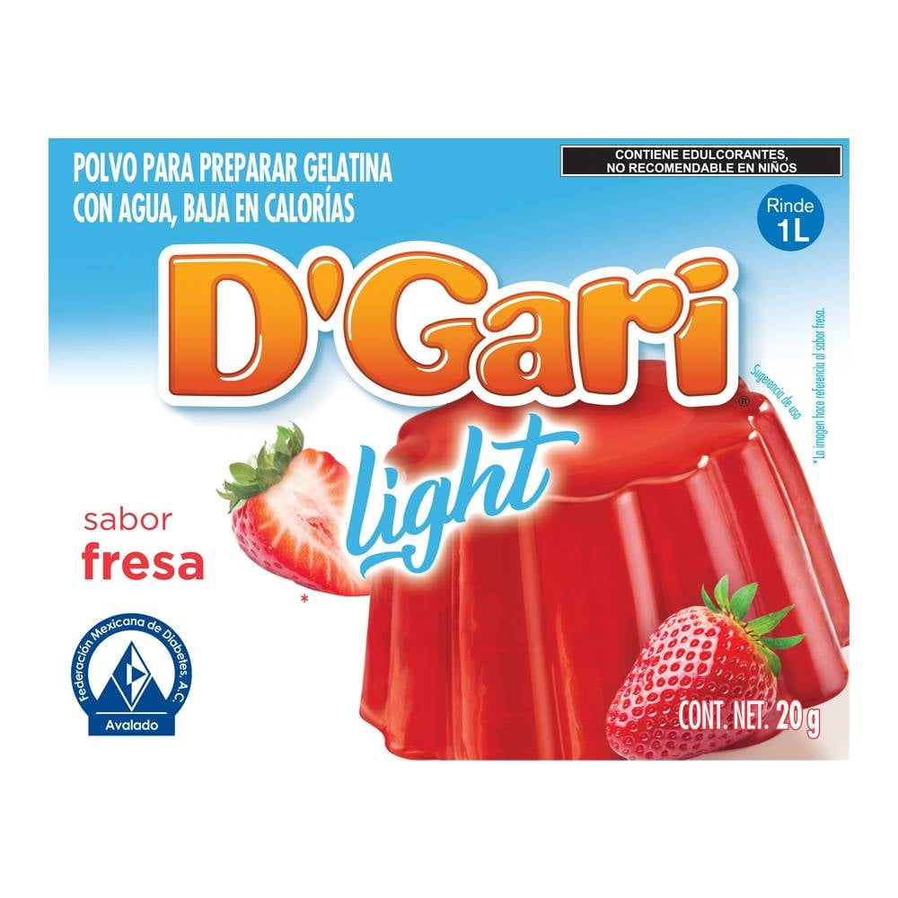 Gelatina light sabor fresa sin azúcar añadido Carrefour sin gluten pack de  6 unidades de 100 g.