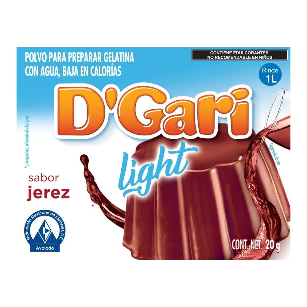Gelatina de Agua D'Gari Light sabor Frutos Rojos 20g