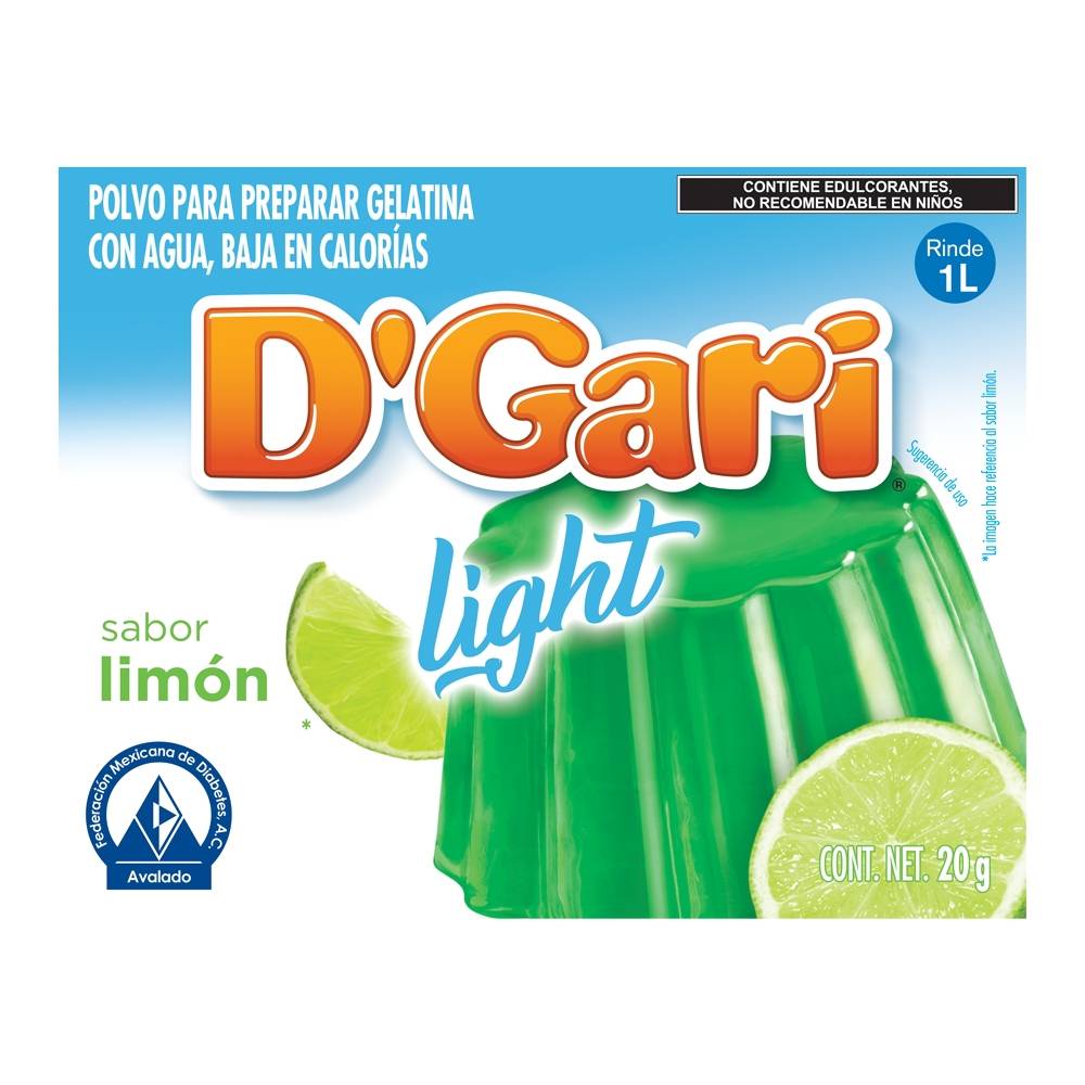 Polvo para preparar gelatina D\u0026#39; Gari de agua light sabor lim\u00f3n 20 g ...